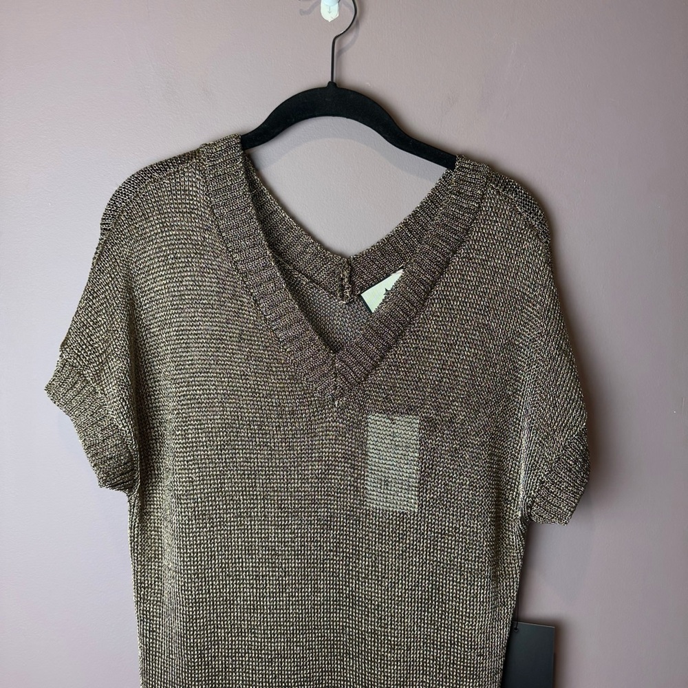 NWT Tuckernuck Bronze Metallic Knit Indie Dress M - Picture 3 of 11